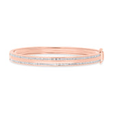 1.67ct 14k Rose Gold Diamond Baguette Bangle